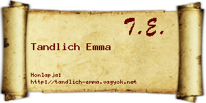 Tandlich Emma névjegykártya